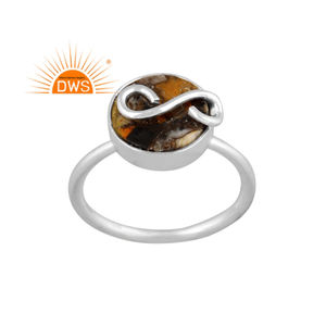 Vente chaude Fine Sterling Silver Natural Mojave Copper Oyster Turquoise Gemstone Bague empilable Fabricant de bijoux personnalisé - Product Image 1