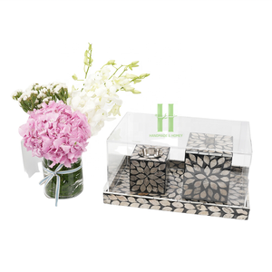 HNH Craft candelabro titular árabe madre perla incrustaciones hecho a mano Acero inoxidable logotipo personalizado alta calidad Ramadán Eid Mubarak - Product Image 3