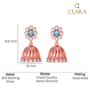 Boucles d'oreilles en argent 925 avec diamants et zircons pour femmes, pour les occasions de fête et religieuses - Product Image 5