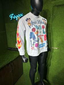 Venta al por mayor de los hombres en blanco de gran tamaño de cuello redondo sudadera Premium 100% algodón personalizado tejido térmico sudaderas con capucha sudadera - Product Image 2