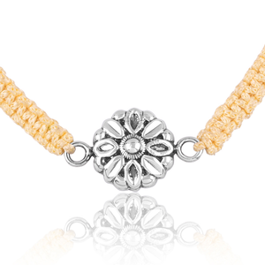 Best Selling Oxidized Sterling <b>Silver</b> Yellow Cotton Dori <b>Bracelet</b> Custom Jewelry Manufacturer - Product Image 3