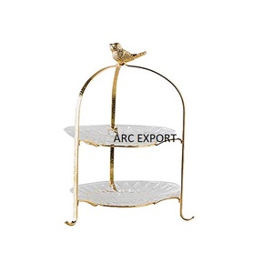 คริสตัลแขวนที่ไม่ซ้ำกันตกแต่งสไตล์โบราณ3ชั้นพร้อมดีไซน์ปิดครึ่งชั้นสำหรับเสิร์ฟเค้ก - Product Image 2