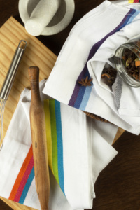 Serviette de cuisine tissée en os de hareng en coton recyclé à séchage rapide Linge de cuisine durable et écologique - Product Image 4