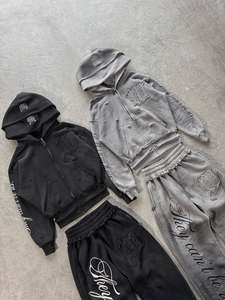 Qualité supérieure Meilleure vente hommes hiver décontracté écologique survêtements couleur unie 100% coton respirant confortable - Product Image 3