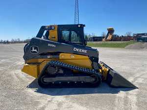 John Deere 33G Road Maintenance Small Track Skid Steer <strong>Loader</strong> With <strong>4</strong> in 1 <strong>Bucket</strong> - Product Image 3
