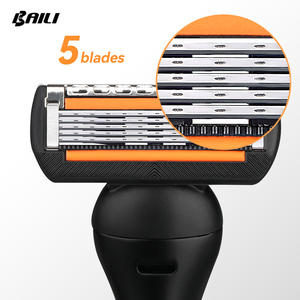 Modern Men's 5 Blade Stainless Steel Trimmer &amp; <strong>Razor</strong> with <strong>Double</strong> Lubricating Strips and Magnetic Handle - Product Image 2