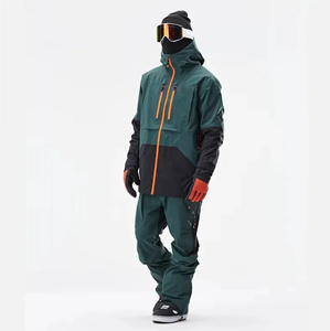 ชุดสกีสโนว์บอร์ดแบบกำหนดเองสำหรับผู้ชาย คุณภาพสูง ดีไซน์แบบแผง ชุดสกีสำหรับผู้หญิง ชุดจั๊มสูทกันน้ำ เสื้อแจ็คเก็ตสกีมีฮู้ดบุฉนวน - Product Image 6