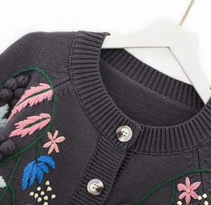 Cardigan en tricot à manches longues pour femme, couleur unie, décontracté, automne, avec boutons, vêtement d'extérieur court - Product Image 2