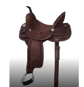 Chất lượng cao tay công cụ sợi trắng thô ra ghế da cao cấp ngựa phía Tây yên Bộ headstall kích thước-10 "-18" inch chỗ ngồi