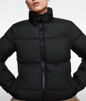 Manteau d'hiver rembourré à bulles en coton avec logo pour hommes personnalisé jaket en coton veste d'extérieur en polyester noir pour hommes