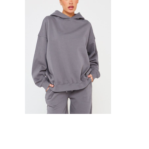 Sweat-shirt à capuche oversize pour femme, en coton molletonné, avec poche, personnalisable avec logo, pour l'hiver, décontracté, de BD - Product Image 4