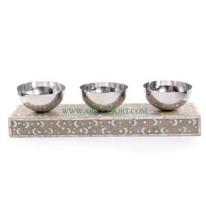 Decoración de mesa pulida con espejo de acero inoxidable, cuencos para servir comida en el hogar y la cocina, cuenco de postre metálico único de alta demanda - Product Image 1