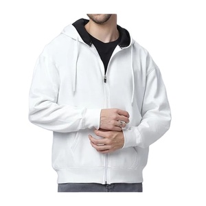 Sweat-shirts à capuche zippés décontractés en molleton 100 % coton pour hommes, personnalisables avec logo, style streetwear d'hiver, fabrication OEM/ODM au Pakistan pour les commandes en gros - Product Image 1