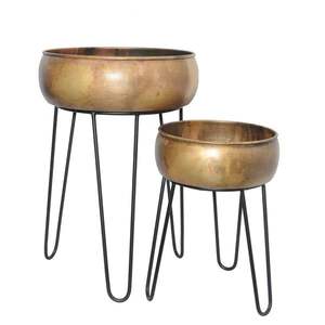 Maceta Metálica Profunda con Soporte, Apta para Plantas con Raíces Grandes, Ideal para Salas de Estar y Áreas Interiores - Product Image 1