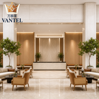 Ensemble de mobilier de hall d'hôtel sur mesure : canapé lounge moderne, fauteuil, table basse et buffet pour projets d'aménagement hôtelier