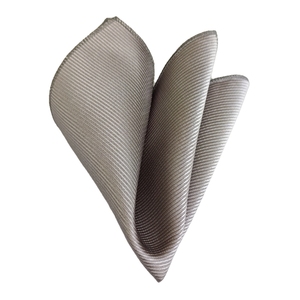Mouchoir de poche gris rayé uni en jacquard tissé - Product Image 2
