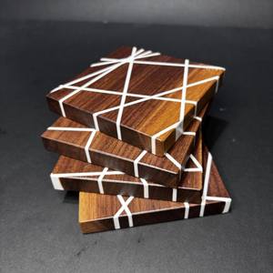 Sous-verre à thé en bois massif de taille personnalisée de qualité luxueuse coussin isolant en résine sous-verres personnalisés maison et cuisine - Product Image 1