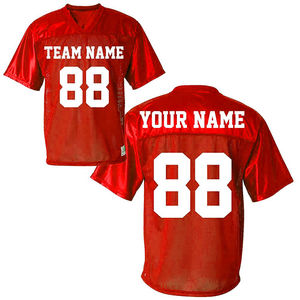 Venta al por mayor de fábrica, camisetas de fútbol americano, ropa de fútbol transpirable Popular, nombre del equipo, Logo delantero corto para verano e invierno - Product Image 4