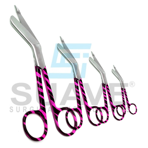 Ciseaux à bandage chirurgical en acier inoxydable poignée de couleur de qualité supérieure ciseaux à pansement de 3.5 pouces par SUAVE INSTRUMENTS SURGICAUX - Product Image 1