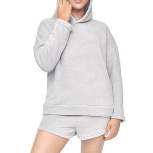 Womens fashion hoodie custom embroidered oversized cotton fleece pullover - Product Image 1