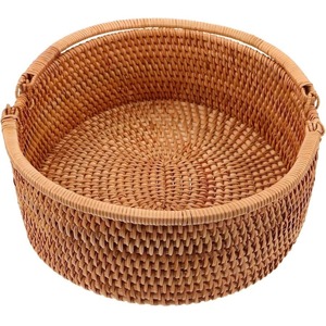 Panier de rangement rond en rotin naturel - Écologique, moderne et multi-usages - Product Image 1
