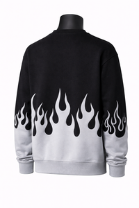 Sudadera Personalizada para Hombre con Estampado de Llamas, Sudadera Informal de Algodón y Felpa, Estilo Urbano, OEM ODM - Product Image 6