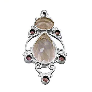 <b>Women's</b> Daily Wear 925 Silver Gemstone Pendant Necklace Zircon 14K Gold Rhodium Plating Geometric Pattern Orthodox Religious - Product Image 2
