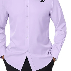 Camisa de algodón 100% de manga larga informal para hombre de alta calidad, impresión personalizada, manga completa transpirable para adultos - Product Image 5