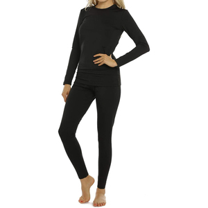 Prix bas, sous-vêtements thermiques pour femmes, collants longs d'hiver doublés de polaire en polyester, vêtements de nuit ajustés à la peau, haut thermique - Product Image 1