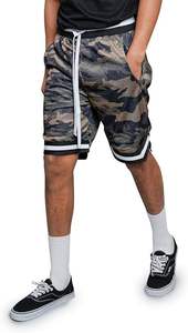 Nouveau short en maille de basket-ball noir de 5 pouces tissu en coton écologique lourd personnalisé motif solide de style de rue - Product Image 4