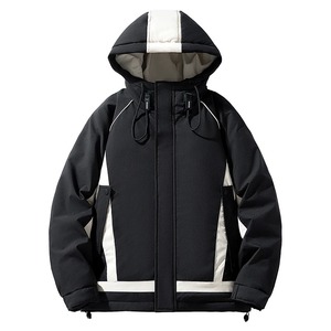 Best Selling Lightweight Waterproof Windproof Knitted Canvas Zipper Puffer Bomber Jacket Hood Detachable Sleeves <b>Men's</b> Long - Product Image 3