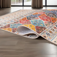 Tapis de sol carré moderne réversible à poils ras pour adultes, 100 % polyester, résistant à l'eau, antibactérien, pour camping, exercice, maison, plage