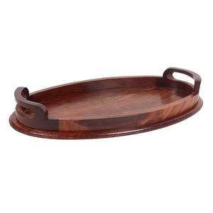 Plateaux de service en bois de sheesham pour table à manger, plateau à nourriture et à collations en bois massif artisanal pour la maison, la cuisine et les cadeaux - Product Image 5