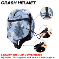 Casque de sécurité souple en EVA pour sports de plein air, rugby, football, avec 7 aérations, visière transparente, fermeture auto-agrippante, unisexe adulte