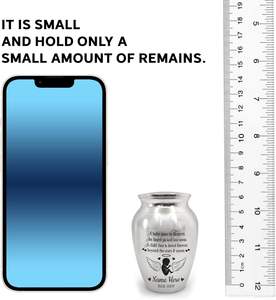 Personalized Baby <b>Mini</b> Urn Stainless Steel Decorative Keepsake Urn Engraved Memorial Urn for Loss of Child Custom Size Silver - Product Image 4