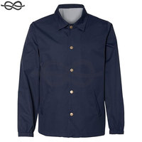 Coupe-vent résistant à l'eau pour hommes, veste pour entraîneurs, vêtements d'extérieur athlétiques légers, fermeture à bouton pression réglable, poches avant