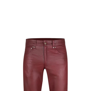 Pantalon en cuir pour homme, nouveau style, coupe droite, devant plat, taille mi-haute, séchage rapide, léger, décontracté, prix raisonnable - Product Image 4
