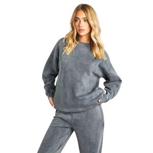 Chándal de carbón de gran tamaño personalizado para mujer, diseño transpirable tejido para temporada de invierno - Product Image 3