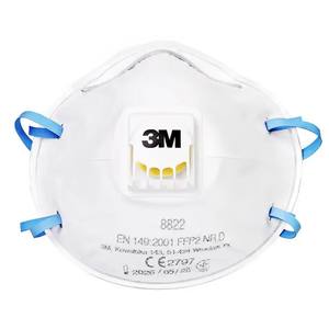 Masque jetable 3M 8822 à 3 couches P2 non tissé avec valve respiratoire pour la protection contre la poussière industrielle - Product Image 2