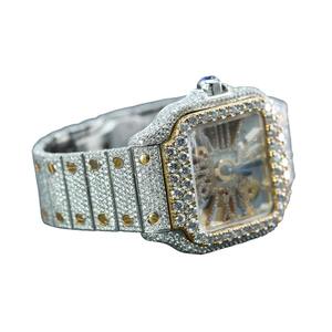 Nuevo Reloj de Lujo con Esqueleto para Hombre, Cuarzo Automático, Diamante Moissanita Cultivado en Laboratorio VVS, Esfera de Oro Amarillo, Estilo Hip Hop - Product Image 3