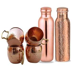 Most Selling Copper Water Bottle and <b>Mugs</b> Drinking Purpose Kitchenware Decorative Metal Copper Water Bottle - Product Image 1