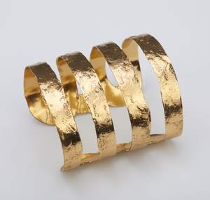 Fabriqué à la main 100% pur laiton Floral Designer large manchette Bracelet réglable Bracelet cadeau pour maman - Product Image 6