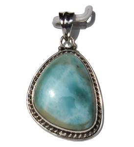 สร้อยคอแฟนซี Larimar เงินสเตอร์ลิง925แบบหนามเตย,สร้อยคอจี้สำหรับทุกเพศ Naturales คริสตัลบำบัด - Product Image 3