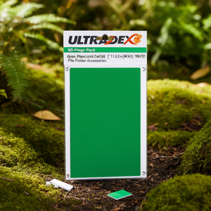 ULTRADEX Paquete de 90 Tarjetas de Inserción Planrecord Verdes de 7 x 3.2 cm (Ancho x Alto) 190 G/m², Accesorios para Carpetas de Archivo - Product Image 3