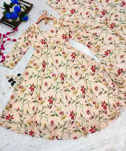 Vestido de fiesta indio-Georgette de seda con trabajo de secuencia y listo para usar - Product Image 5