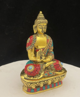 Figurine de bouddha faite à la main plaquée or pour la décoration de la maison, pour la décoration du bureau, fabriquée en inde, nouvel arrivage