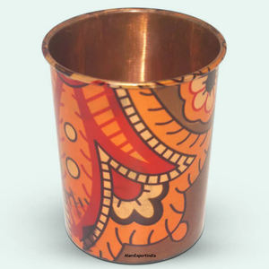 Supérieur meilleure qualité Vintage nouveauté pur cuivre gobelet verres à boire émail imprimé conception pour la maison cuisine utilisation - Product Image 5