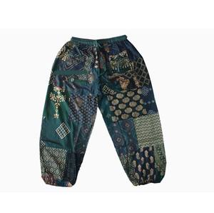 Wholesale Comfortable Boho Hippie Green Harem Pant for Women Summer Patchwork Yoga Pant with Super Comfy Patch Work Trousers - Product Image 1