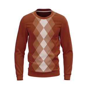 Matériau durable sur mesure pour hommes Pull à argyle à manches longues Vente à chaud Pull à argyle respirant avec de nouveaux designs - Product Image 1
