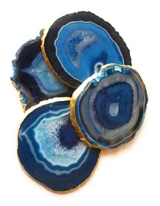 ชุดที่รองแก้วอาเกตสีฟ้าขัดเงาดีไซน์เป็นเอกลักษณ์สำหรับงานแต่งงานที่บ้านและโอกาสพิเศษในราคาไม่แพง - Product Image 2